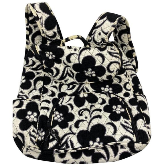 Vera Bradley Handbags - VERA BRADLEY Black & White Fabric Large Back Pack